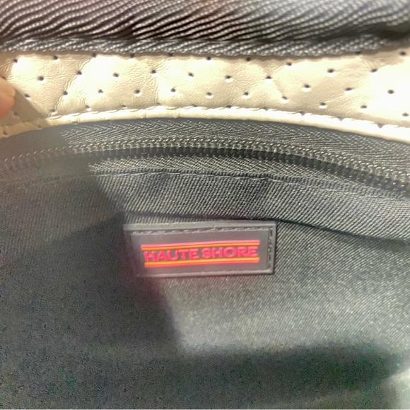 HAUTE SHORE Beige and Gray Crossbody Bag with Multicolor Strap - Picture 3 of 15